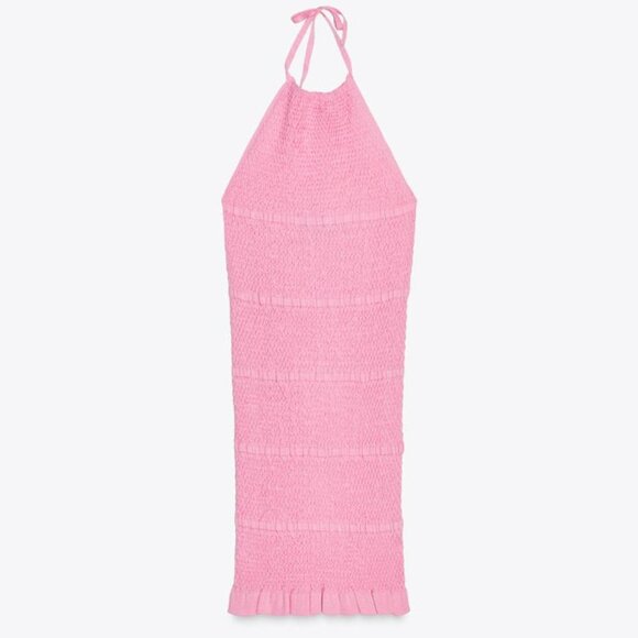 Zara Dresses & Skirts - Pink Zara Knit Halter Dress NWT